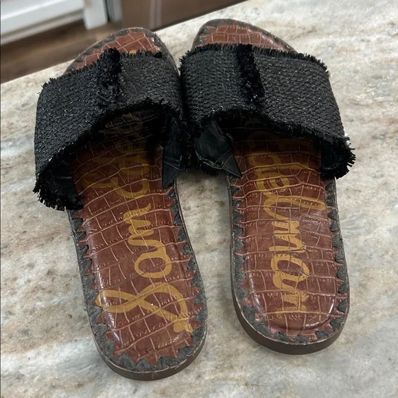 Sam Edelman Slides Sandals Black Rubber Sole size 8.5 - Picture 3 of 14